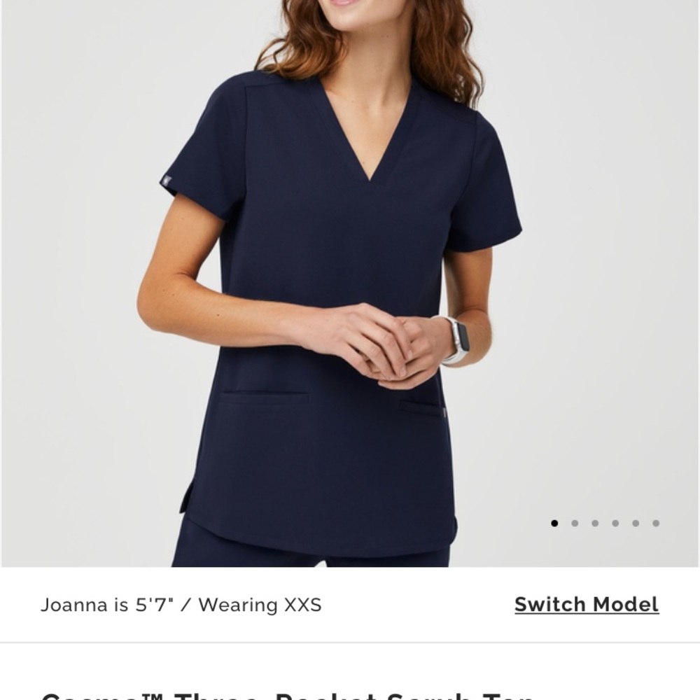 Figs navy scrub top